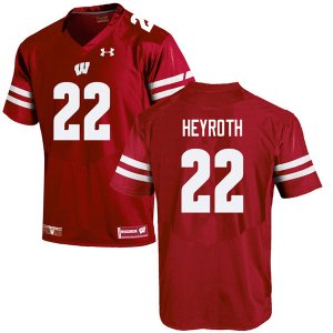 Men's Wisconsin Badgers NCAA #22 Jacob Heyroth Red Authentic Under Armour Stitched College Football Jersey DC31C76GN